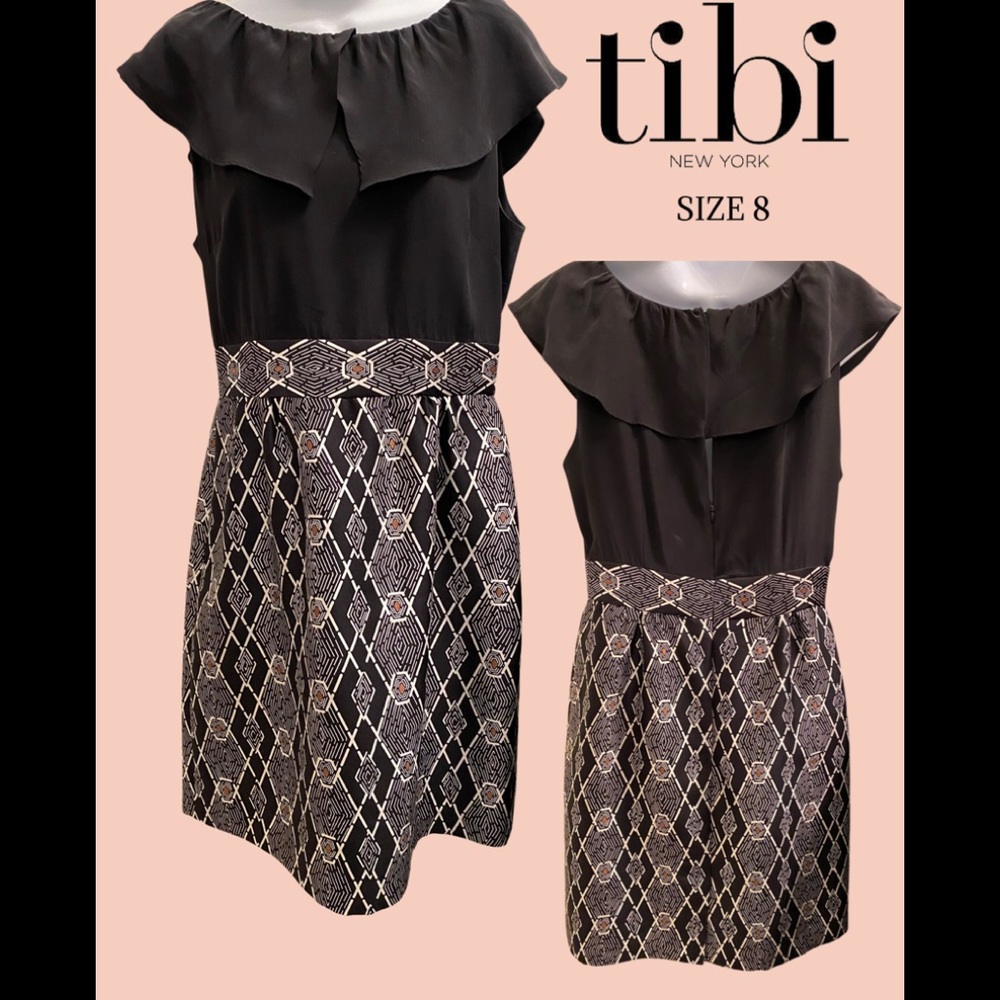 Tibi New York Black/Multi Cocktail Dress